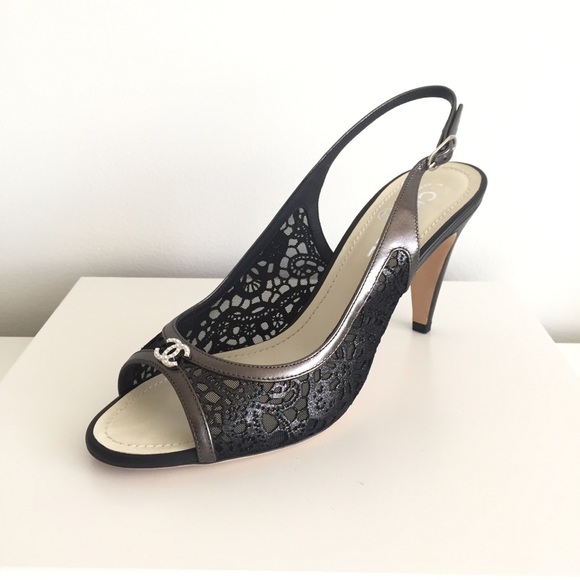 CHANEL Black Slingback Sandals NWT 40.5 - Picture 5 of 16